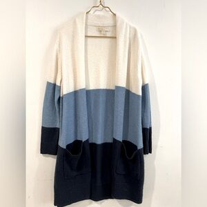 Michael Kors Color Block
Open Front Cardigan Soft Cozy Striped